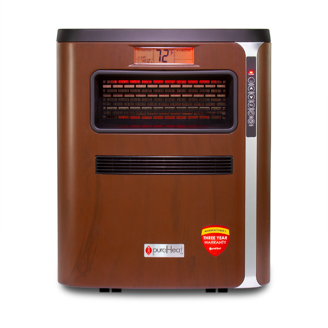 pureHeat 3-in-1 heater, air purifier, and humidifier in heat mode
