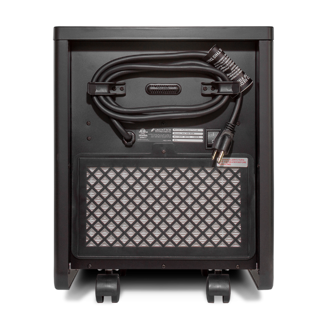 pureHeat 3-in-1 heater, air purifier, and humidifier back view