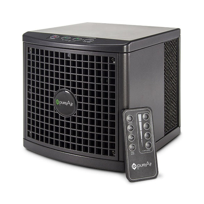 pureAir 1500 Air Purifier side view with remote control