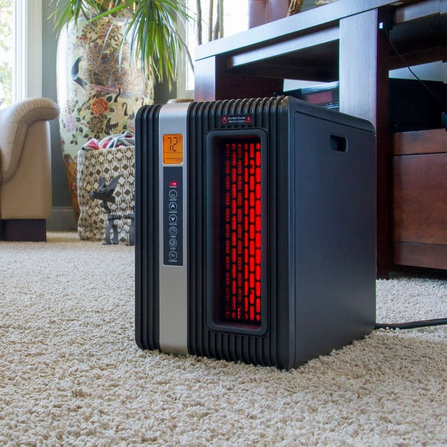 pureHeat 2-in-1 heater and air purifier in living room
